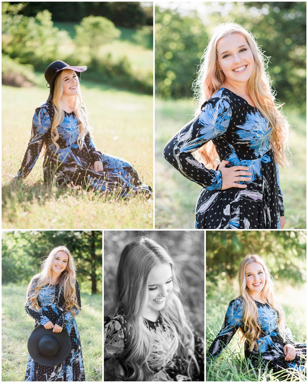  Class of 2017 Sheldon High School senior girl wears long floral dress for pictures with McKenna Rachelle Photography 